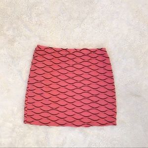 🍑 Peach Mini Skirt with wavy ruffle details